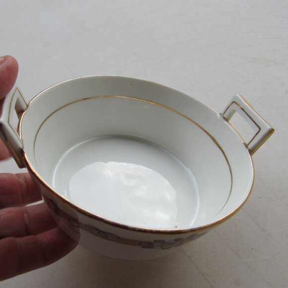 Vintage Nippon Floral Handled Bowl - Picture 7 of 8